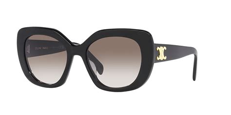 Celine CL40226U 55 Brown & Black Shiny Sunglasses.